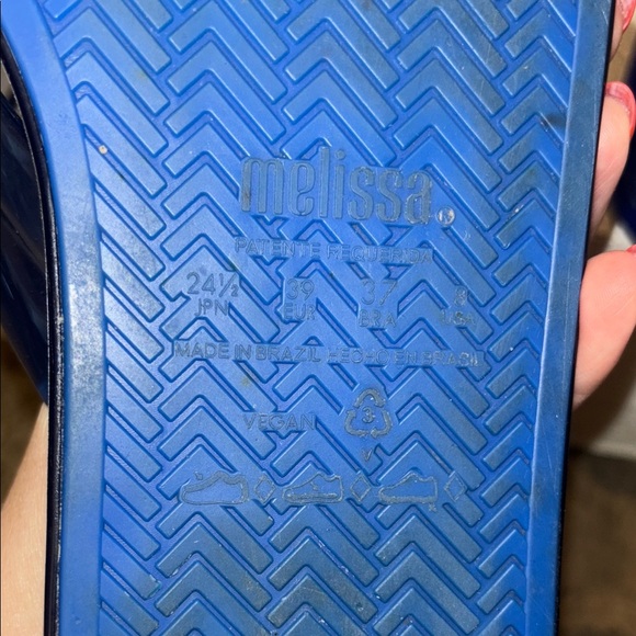 Melissa by Larroude Blue Women's Jelly Slide Sandals, size 8 - Picture 7 of 9